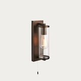Dark bronze paint & clear ribbed glass