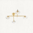 Satin brass plate & clear ribbed glass