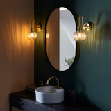 Satin brass plate & clear ribbed glass