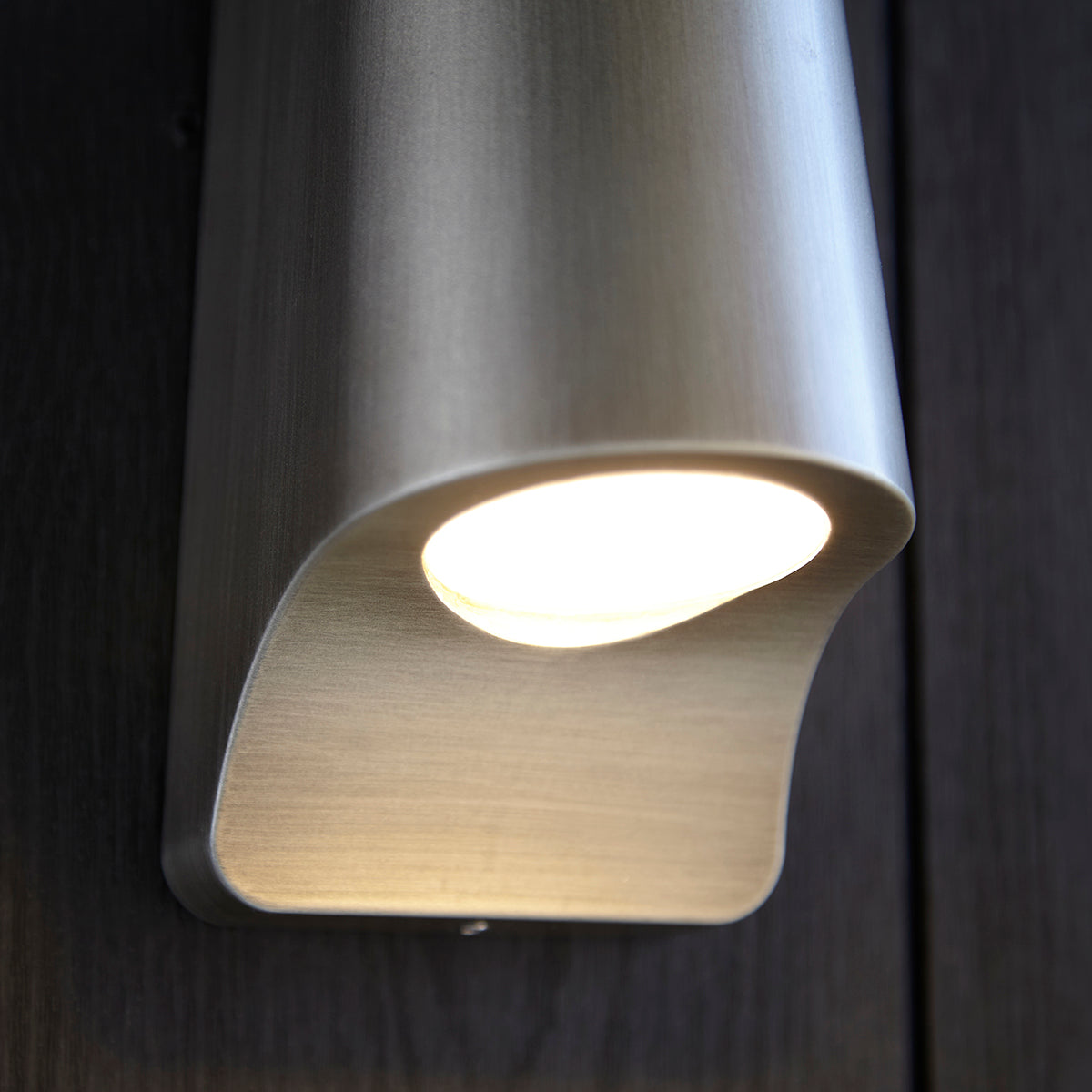 Brushed silver & frosted glass