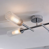 Chrome plate & clear/frosted ribbed glass