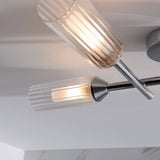 Chrome plate & clear/frosted ribbed glass