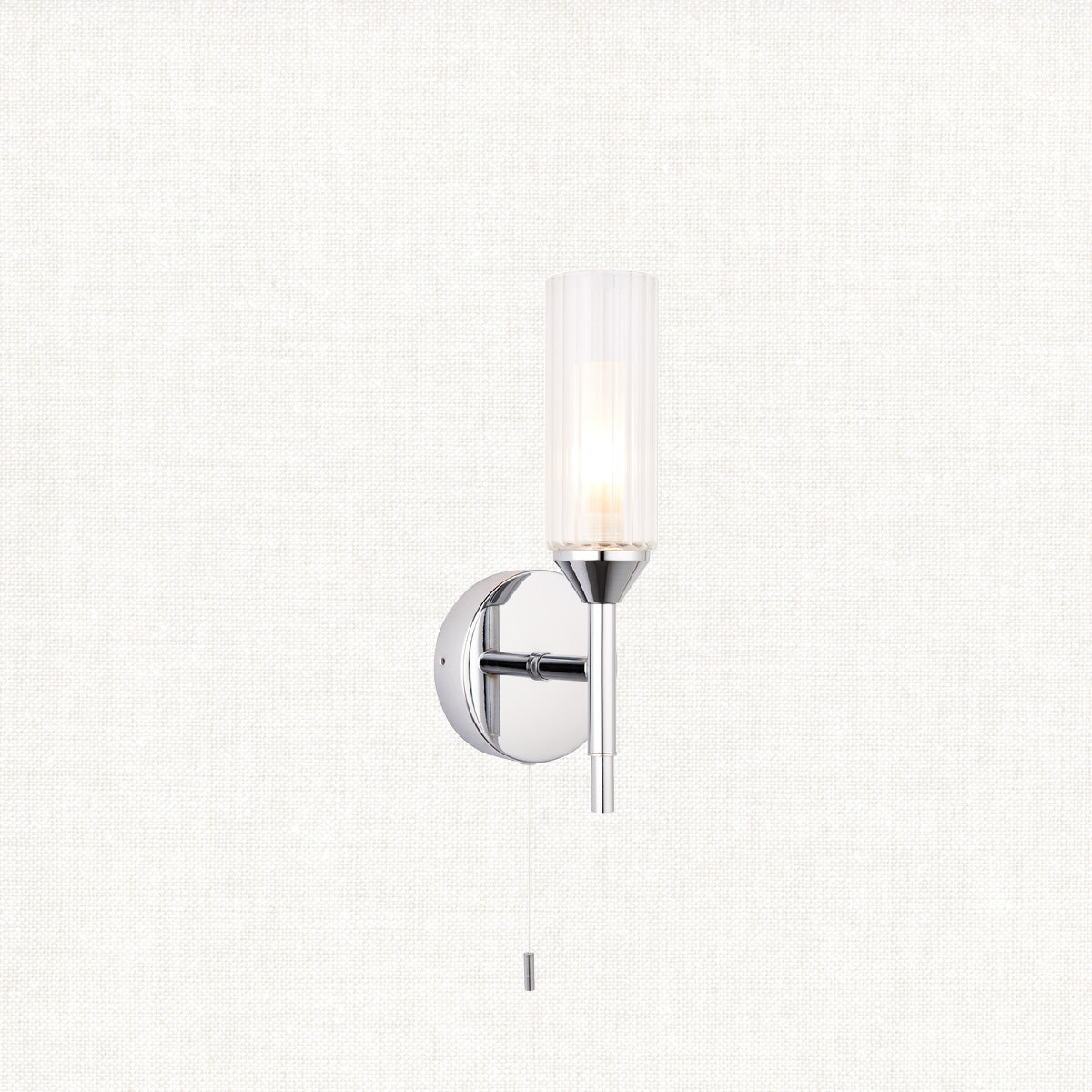 Chrome plate & clear/frosted ribbed glass