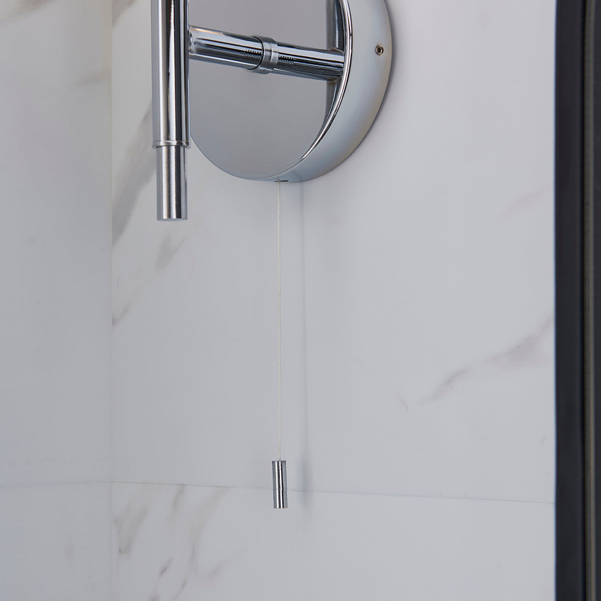 Chrome plate & clear/frosted ribbed glass