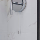 Chrome plate & clear/frosted ribbed glass