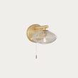Satin brass plate & clear ribbed glass