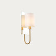 Satin brass plate & vintage white fabric