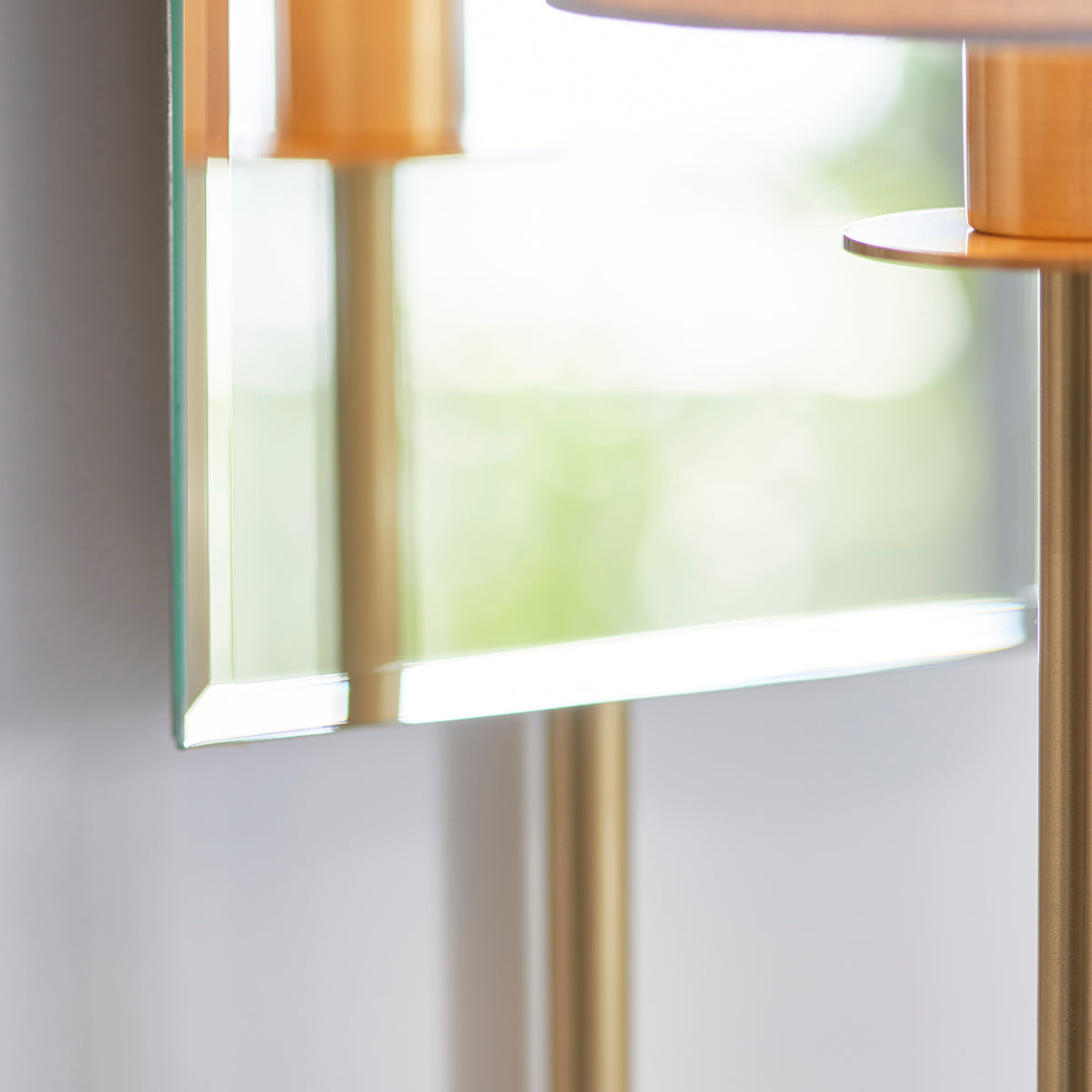 Satin brass plate & vintage white fabric