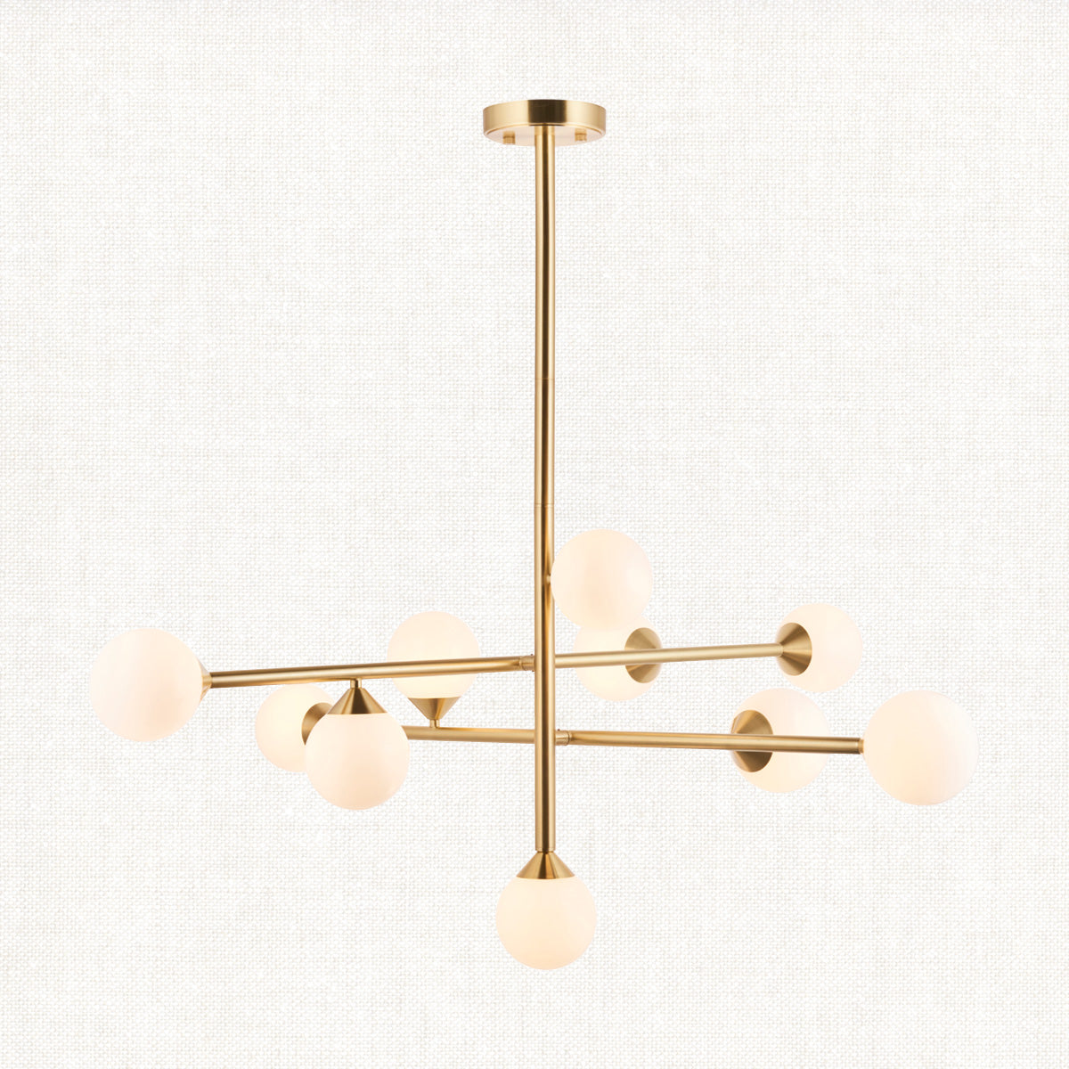 Satin brass plate & gloss white glass