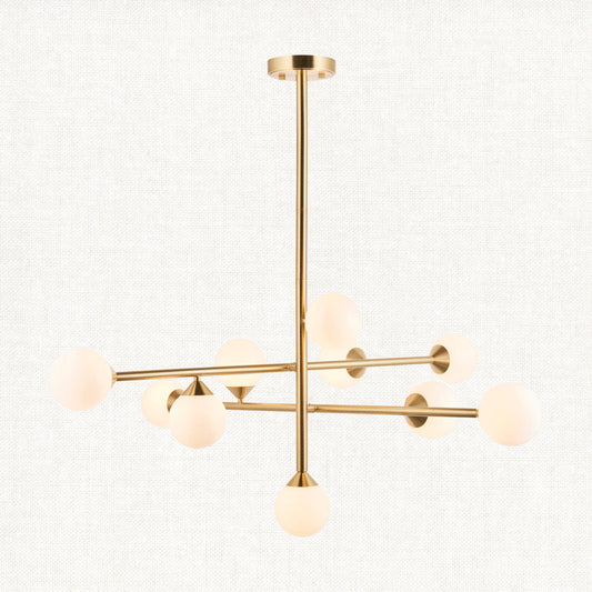 Satin brass plate & gloss white glass