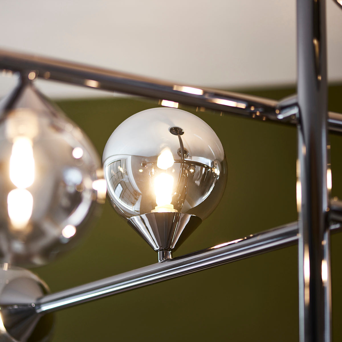 Black chrome plate & smoked mirror glass