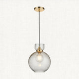 Brass plate & clear bubble glass