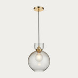 Brass plate & clear bubble glass