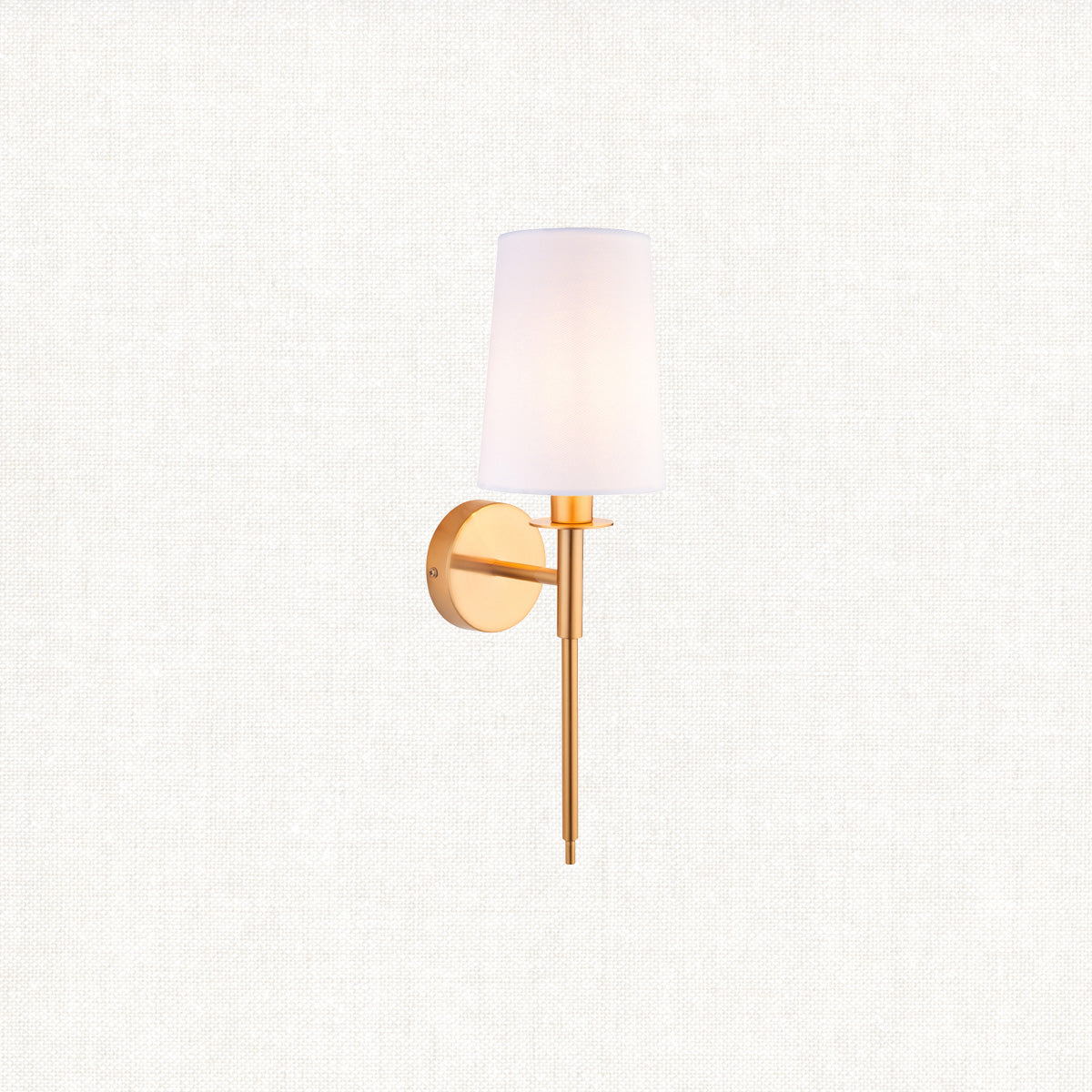 Vintage brass & vintage white fabric