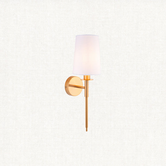 Vintage brass & vintage white fabric