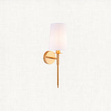 Vintage brass & vintage white fabric