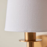 Vintage brass & vintage white fabric
