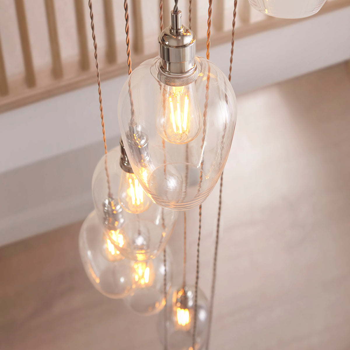 Bright Nickel Plate & Clear Glass 13-Light