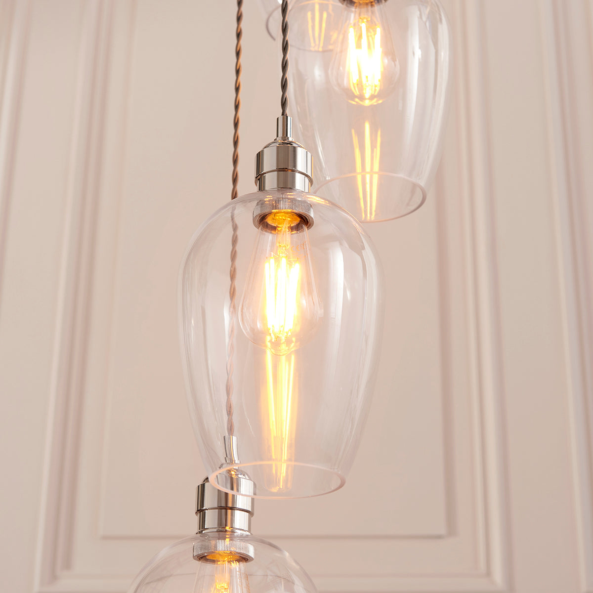 Bright Nickel Plate & Clear Glass 13-Light