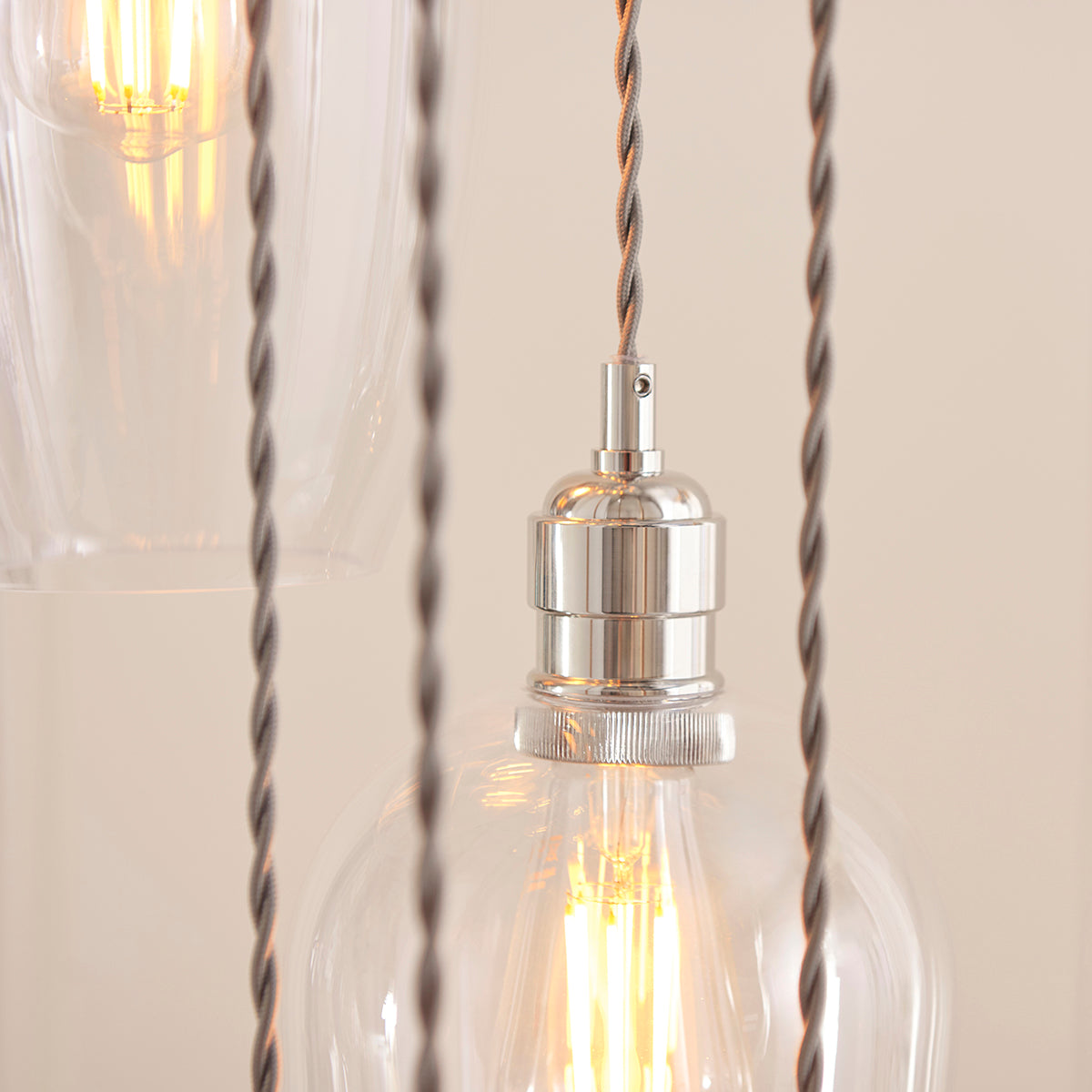 Bright Nickel Plate & Clear Glass 13-Light