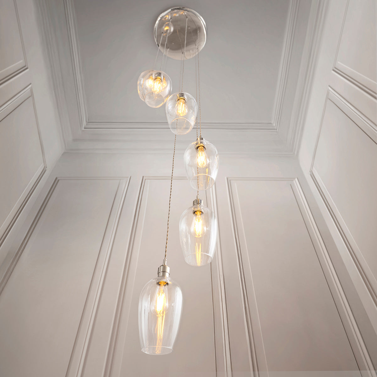 Bright Nickel Plate & Clear Glass 7-Light