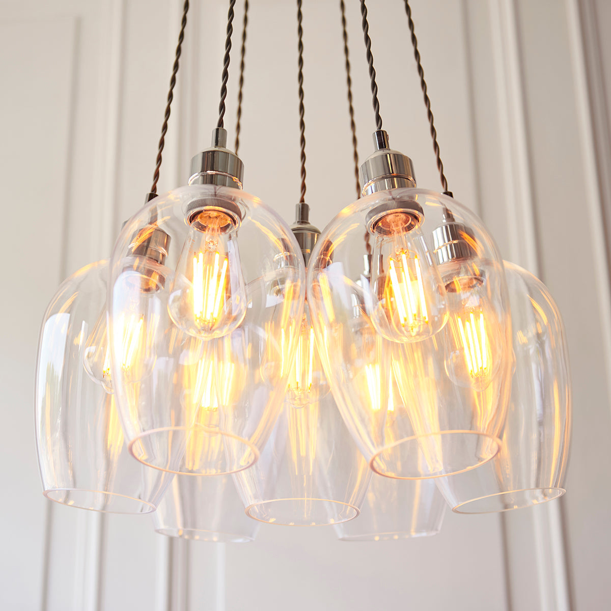 Bright Nickel Plate & Clear Glass 7-Light