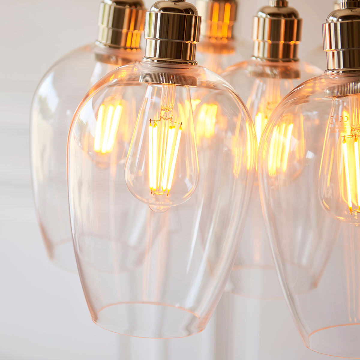Bright Nickel Plate & Clear Glass 7-Light
