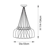 Bright Nickel Plate & Clear Glass 7-Light