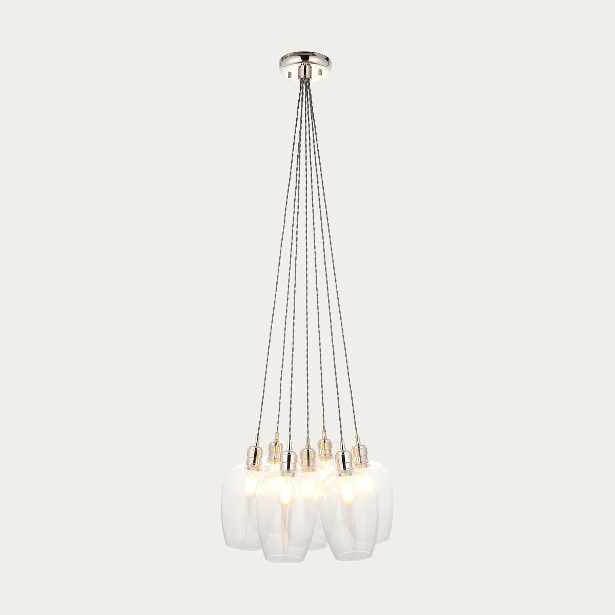 Bright Nickel Plate & Clear Glass 7-Light