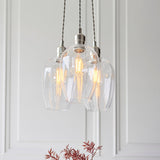 Bright Nickel Plate & Clear Glass 3-Light