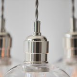 Bright Nickel Plate & Clear Glass 3-Light