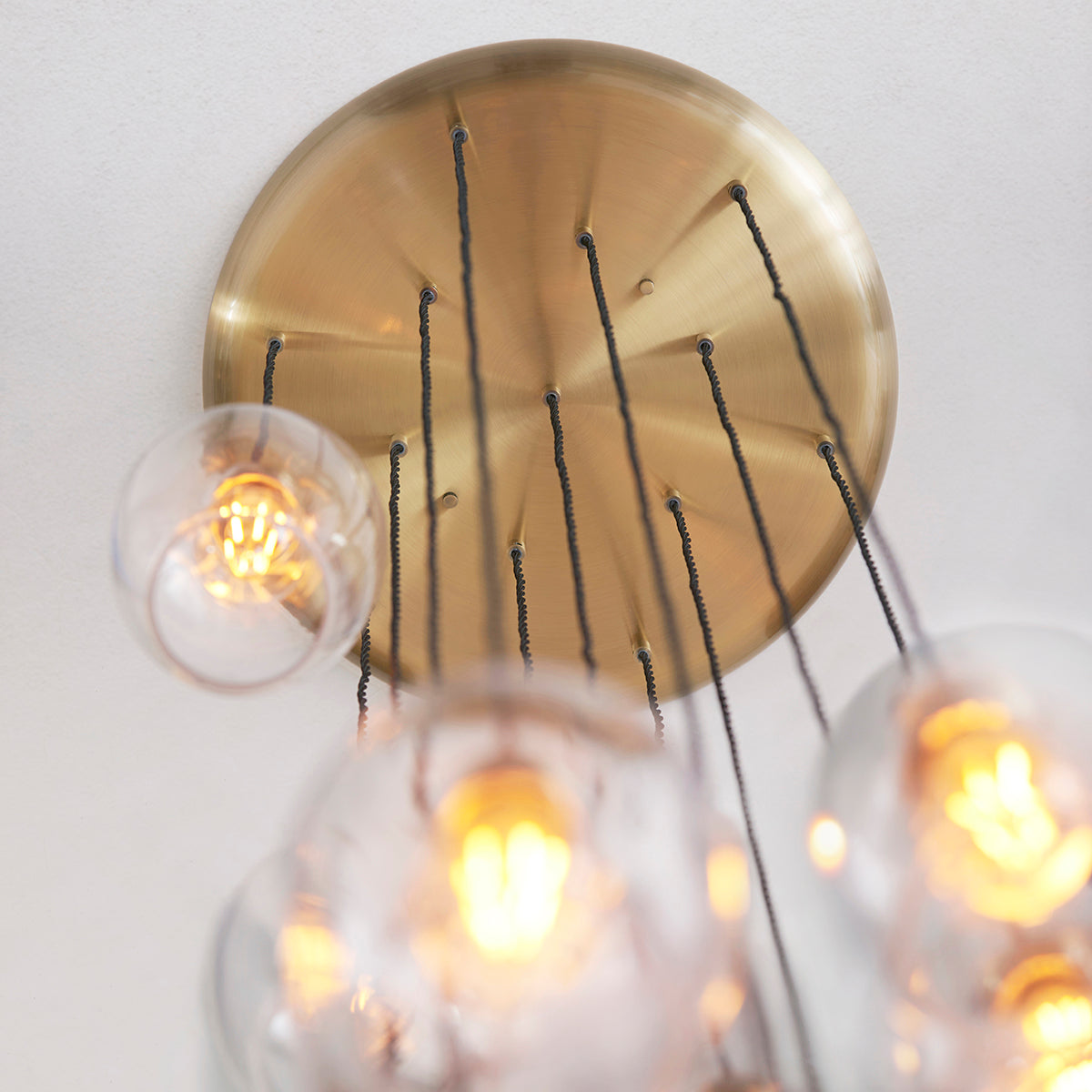 Antique Brass Plate & Clear Glass 13-Light