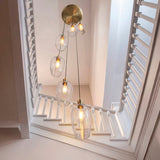 Antique Brass Plate & Clear Glass 7-Light