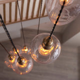 Antique Brass Plate & Clear Glass 7-Light