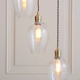 Antique Brass Plate & Clear Glass 7-Light