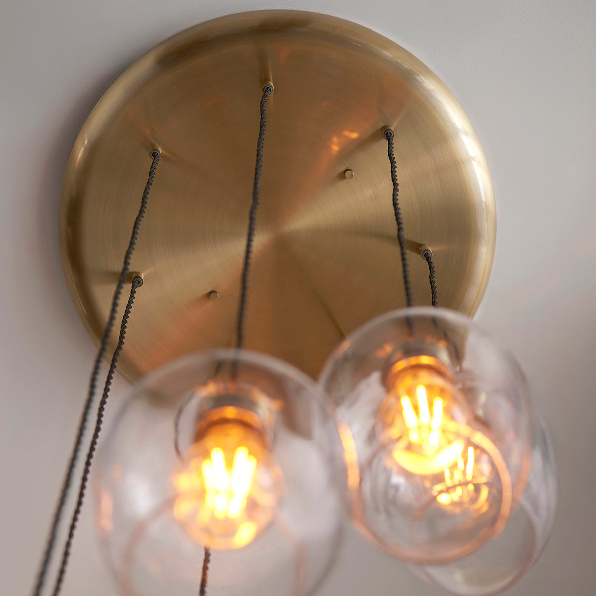 Antique Brass Plate & Clear Glass 7-Light