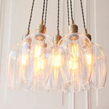 Antique Brass Plate & Clear Glass 7-Light