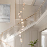 Bright Nickel Plate & Clear Ribbed Glass 13-Light