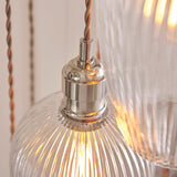 Bright Nickel Plate & Clear Ribbed Glass 13-Light
