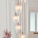 Bright Nickel Plate & Clear Ribbed Glass 13-Light