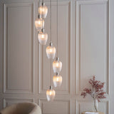 Bright Nickel Plate & Clear Ribbed Glass 7-Light