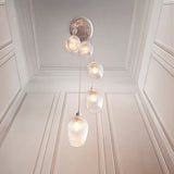 Bright Nickel Plate & Clear Ribbed Glass 7-Light