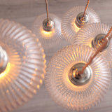 Bright Nickel Plate & Clear Ribbed Glass 7-Light