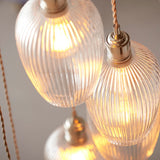 Bright Nickel Plate & Clear Ribbed Glass 7-Light