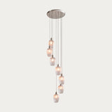 Bright Nickel Plate & Clear Ribbed Glass 7-Light