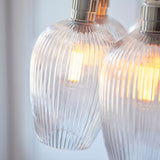 Bright Nickel Plate & Clear Ribbed Glass 7-Light