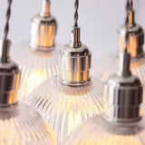 Bright Nickel Plate & Clear Ribbed Glass 7-Light
