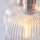 Bright Nickel Plate & Clear Ribbed Glass 7-Light