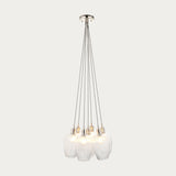 Bright Nickel Plate & Clear Ribbed Glass 7-Light