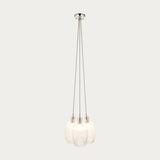 Bright Nickel Plate & Clear Ribbed Glass 3-Light